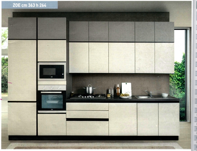 CUCINA IN PROMOZIONE A ROMA  ZOE LINEARE CM 363 C/MICROONDE - CUCINE MONOBLOCCO A ROMA