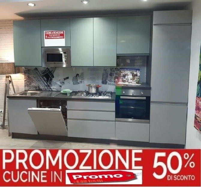 CUCINA IN PROMOZIONE A ROMA NEW KELLY CM 330 H. 240 - CUCINE MONOBLOCCO A ROMA